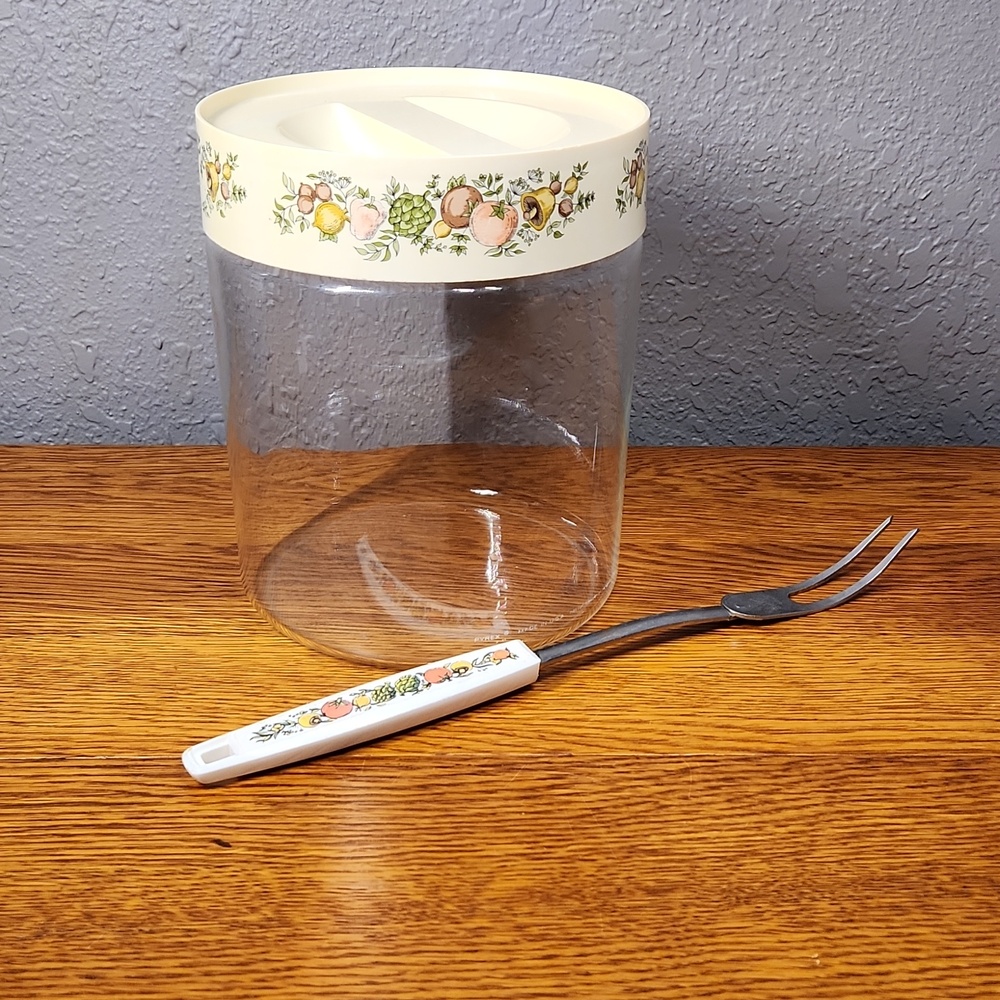 Pyrex Canister Spice of Life Glass Container Jar Storage 7.5”